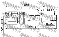 ШРУС внутренний FEBEST* [43030-33050] 0111-ACV30RH