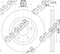 Диск тормозной TG-40206-JG00C/RN1303V левый *Ti•GUAR (перфорированный)