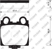 Тормозные колодки TG-489C/PF1421 (КЕРАМИКА)* Ti·GUAR